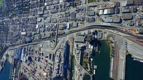 East Vancouver Waterfront Industries Vancouver BC Stock Footage