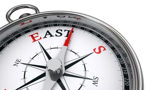 East word indicated by compass Stock Illustration