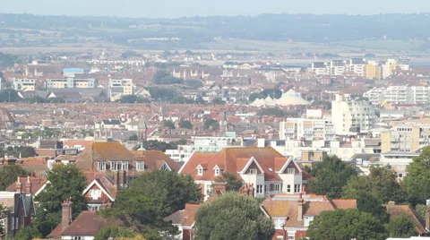 Eastbourne from a height Stock Footage 46403992