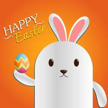 Easte Day Bunny Vector Stock Illustration