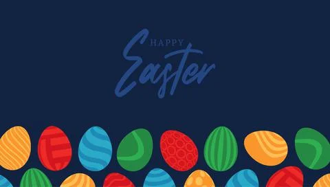 Easter 2021 poster with empty space. Banner template with Easter eggs on the  Stock Illustration