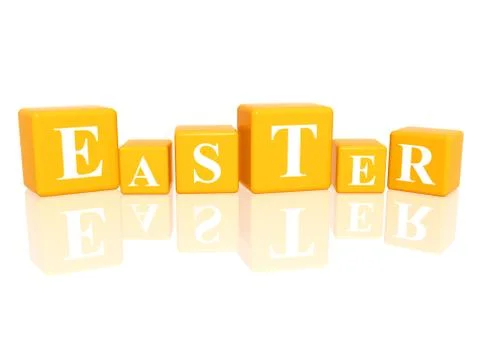 Easter in 3d cubes Stock Illustration