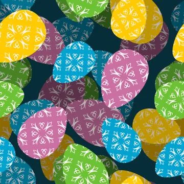 Easter 3D seamless pattern. 3d Easter egg background. Texture for Easter holi 스톡 일러스트