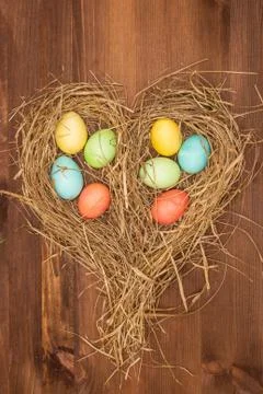 Easter, and easter eggs in the heart Foto stock