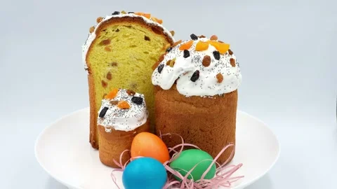 Easter and Easter eggs on a white background rotate Stock Footage 169571861