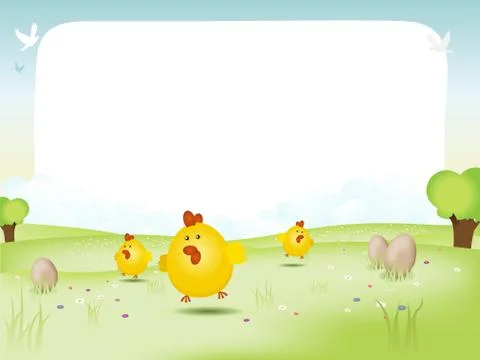 Easter and spring landscape Illustrazione stock