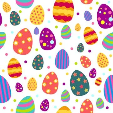 Easter and Spring Wallpaper Seamless Pattern Background 스톡 일러스트