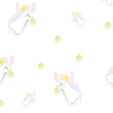 Easter angel watercolor pattern isolated Ilustración de archivo