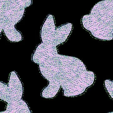 Easter animals bunnies seamless rabbit pattern for wrapping paper and kids Stock Illustration