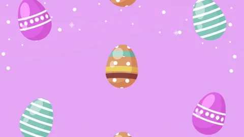 Easter animation with eggs painted pattern Stock Footage 179498994