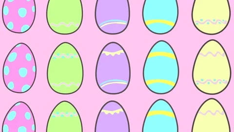 Easter animation of painted colorful eggs Stock Footage 237859788
