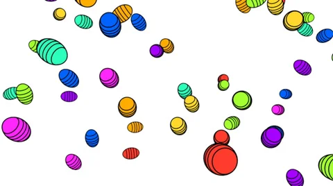 Easter animation - rain of colorful easter eggs (FULL HD) Video stock 36535362