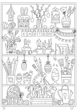 Easter Arrangement With Sweets And Decorations Stock Illustration