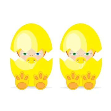 Easter Babies in Egg Stock-Illustration