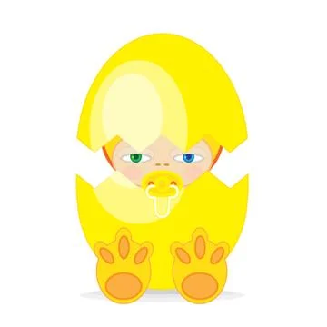Easter Baby Boy in EGG Stock-Illustration