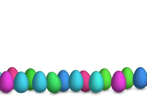 Easter background with 3d colorful eggs. Template design for card, postcard 库存插图