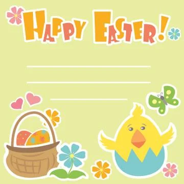 Easter Background, basket with eggs Stock Illustration