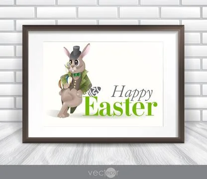 Easter Background With Bunny. Easter Background With Bunny. Vector Illustr... Foto stock