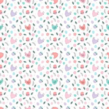 Easter background with Chicken and eggs Stock Illustration