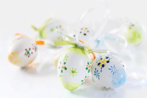 Easter background with colored eggs. Foto stock