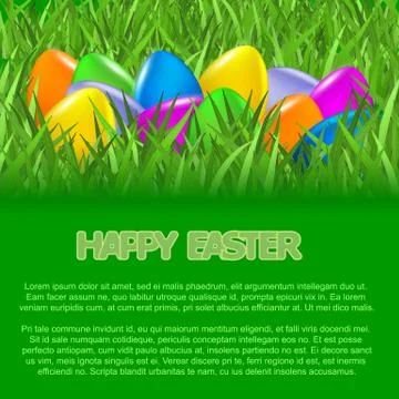 Easter background with colorful eggs Stock Illustration