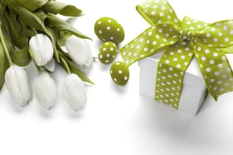 Easter background with colorful eggs Stock Photos