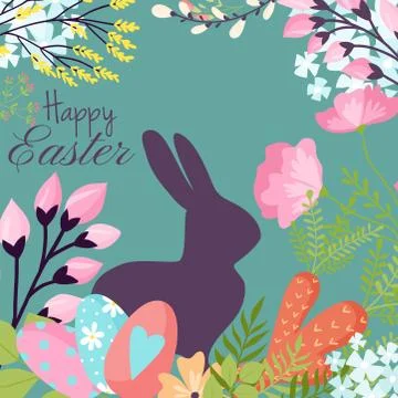 Easter background design vector holiday celebration party wallpaper greeting Stock Illustration