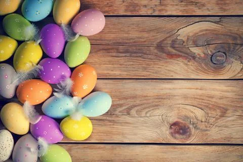 Easter Background with Easter Eggs Stock Photos