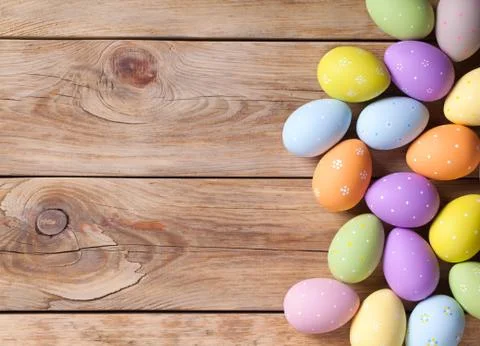 Easter Background with Easter Eggs Stock Photos