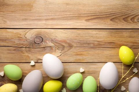 Easter Background with Easter Eggs Stock Photos