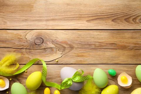 Easter Background with Easter Eggs Stock Photos