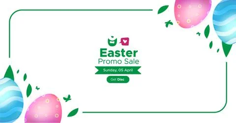 Easter background with egg and floral plant Stock Illustration