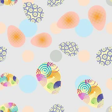 Easter background with eggs. Decorative Esater eggs seamless pattern in paste Stock Illustration