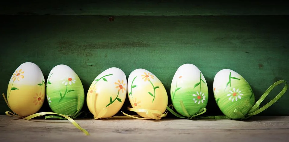 Easter background with eggs Stock Photos