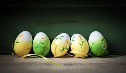 Easter background with eggs Stock Photos
