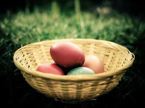 Easter background with eggs Stock Photos