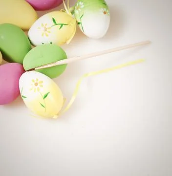 Easter background with eggs Stock Photos