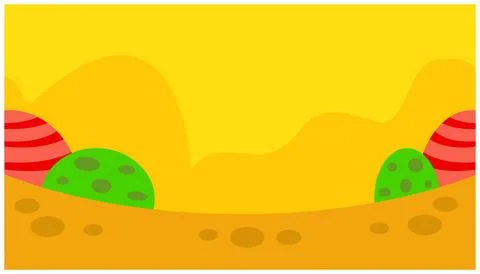 Easter background with eggs in the sand. Vector illustration in flat style. Stock Illustration