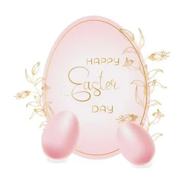 Easter background with elements of festive decor Illustrazione stock