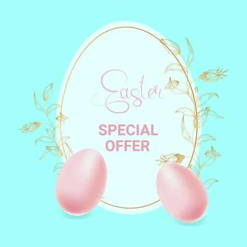 Easter background with elements of festive decor イラスト素材