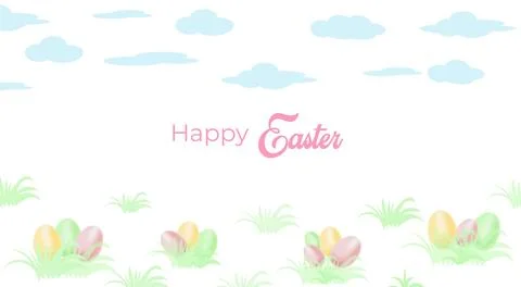 Easter background with elements of festive decor Stock Illustration
