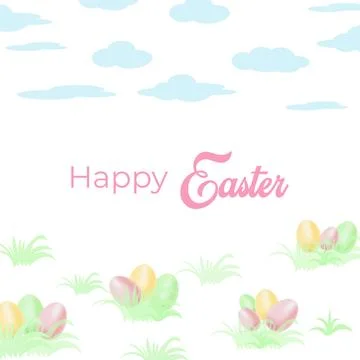 Easter background with elements of festive decor 스톡 일러스트