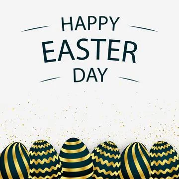 Easter background with festive black and gold eggs - Vector Stock Illustration