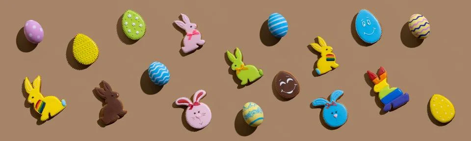Easter background festive pattern bunny egg brown Stock Photos