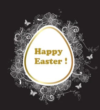 Easter background with flowers Stock Illustration