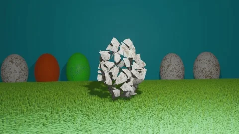 Easter background with hatchinh eggs and chick Stock Footage 171424597