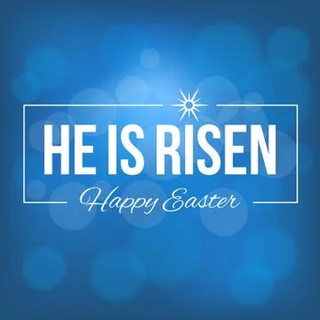 Easter background, he is risen with bokeh background Illustrazione stock