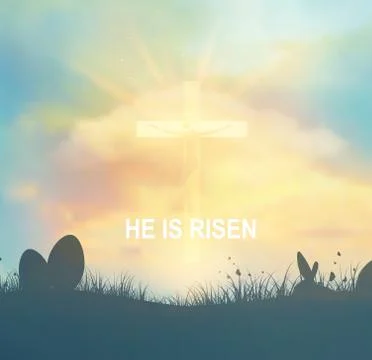 Easter Background With Jesus And Cross イラスト素材