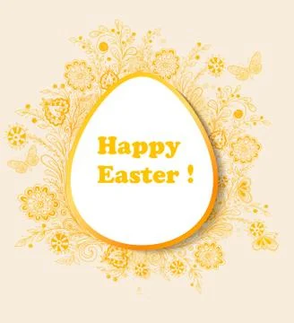 Easter background with orange flowers Stock Illustration