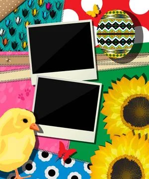 Easter background, scrapbook design Scrapbook design, celebration card for... Foto stock